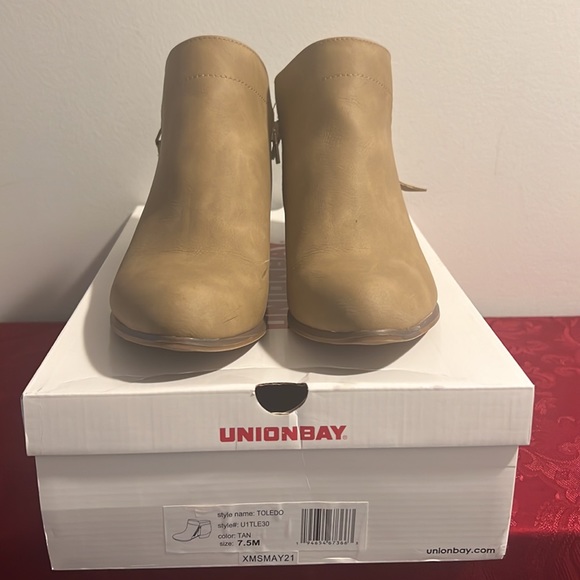 Tan Union Bay Ankle Boots 7.5 - Picture 5 of 5